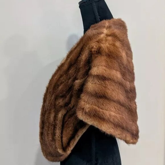 HENRI KESSLER Blonde Mink Fur Stole Evening Wrap Cape Lined Vintage Beautiful! - Picture 2 of 9